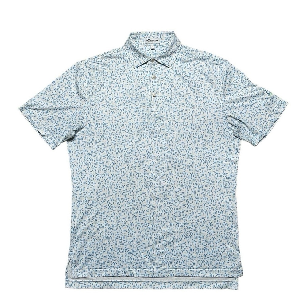Peter Millar short sleeve summer comfort lemonade cocktail Print polo large